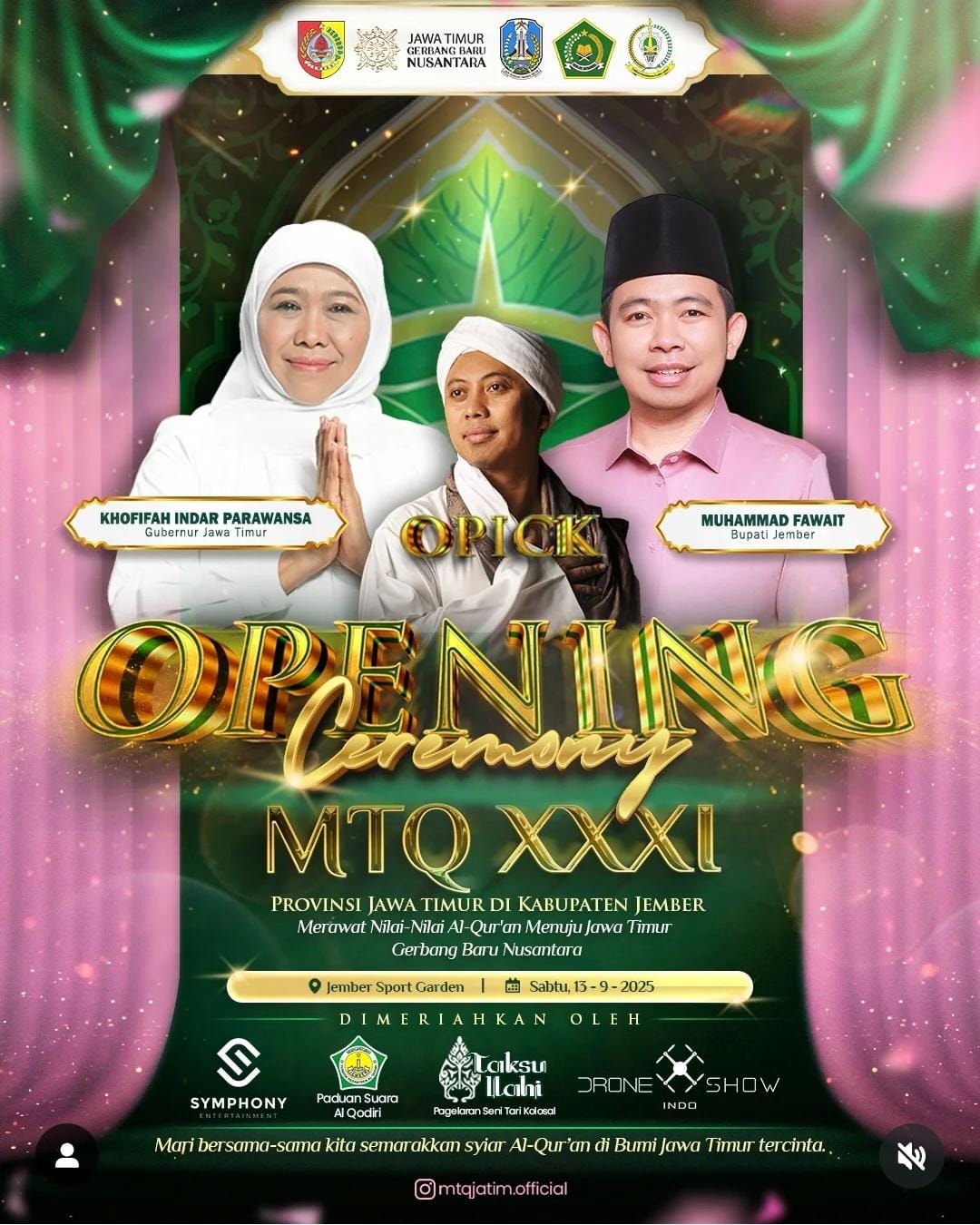 opening ceremony MTQ XXXI Jawa Timur (Instagram @mtqxxijember.official)