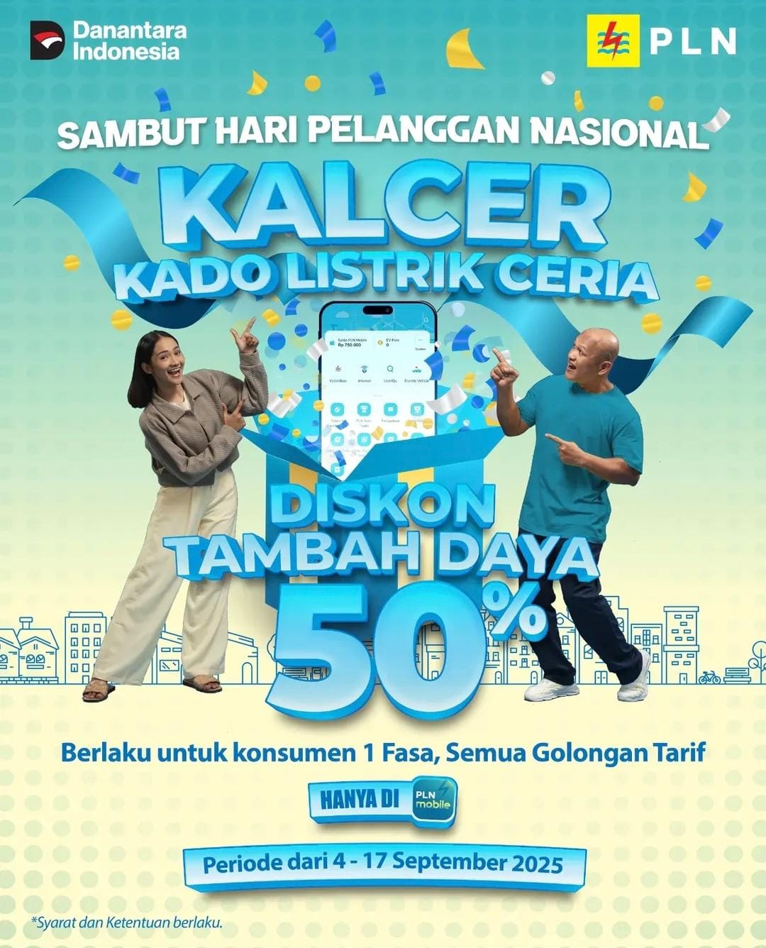 yuk serbu diskon tambah daya 50% PLN ( Instagram @pln_id)