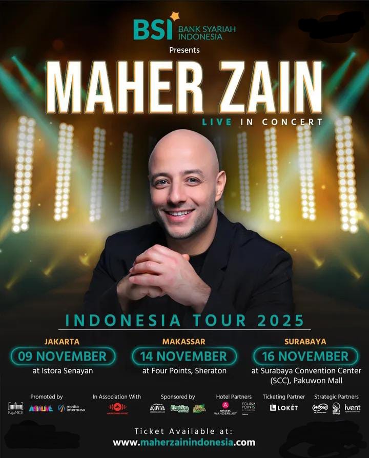 Konser Maher Zain di tiga kota besar Indonesia (Dok. Instagram Maher Zain)