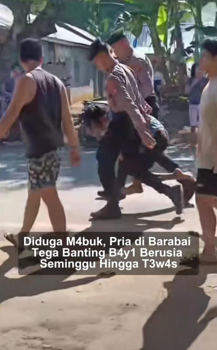 Pelaku di bawa oleh polisi untuk di tindak lanjuti (Dk. tangkapan layar dari tiktok Bangsaonline)
