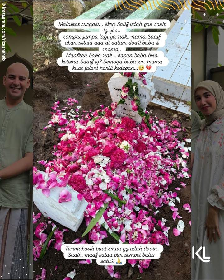 Meninggal di Usia 19 hari, putra kedua Riza Shihab. (Dok. Tangkapan layar dari Instagram Kapanlagicom)
