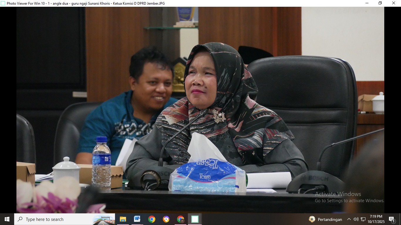KETUA Komisi D DPRD Jember Sunarsi Khoris