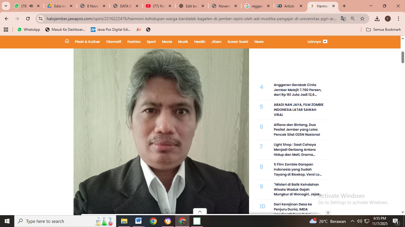Adi Mustika pengajar di Universitas PGRI Argopuro Jember