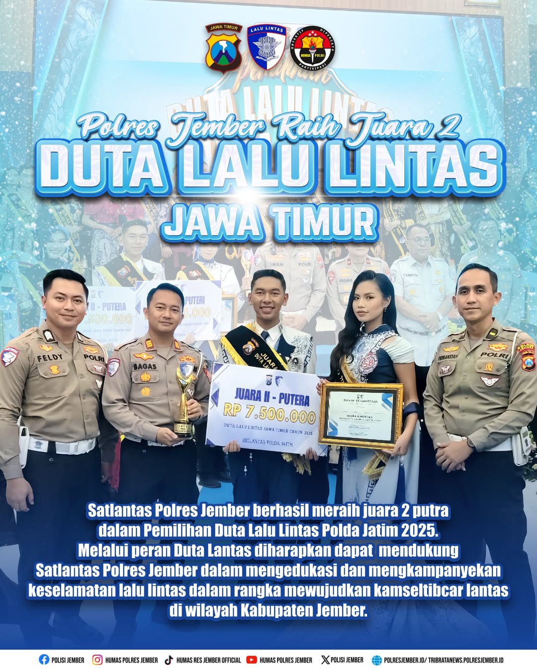 Berkat Semangat dan Dukungan, Dhimas Faisol Akbar Harumkan Nama Jember di Polda Jatim