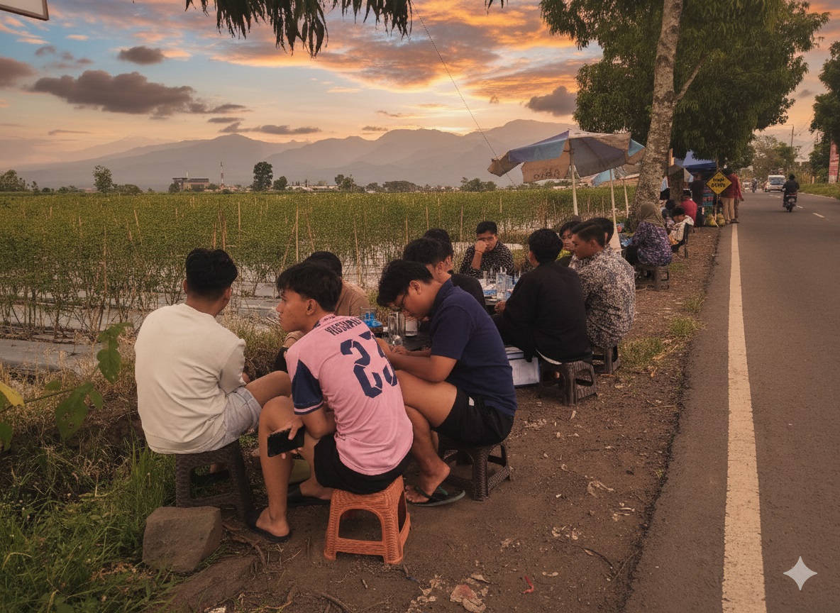 MAKIN RAMAI: Sejumlah anak muda dari berbagai kalangan memilih melipir saat sore hari di Jalan Tidar.