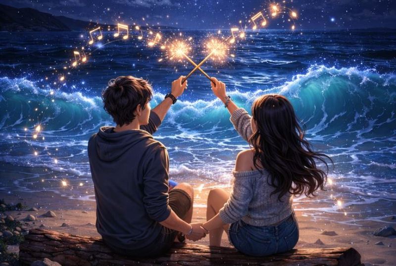 Ilustrasi Aquarius dan Taurus jadian di Malam Hari Valentine. (Foto: Poli Soto-pinterest)