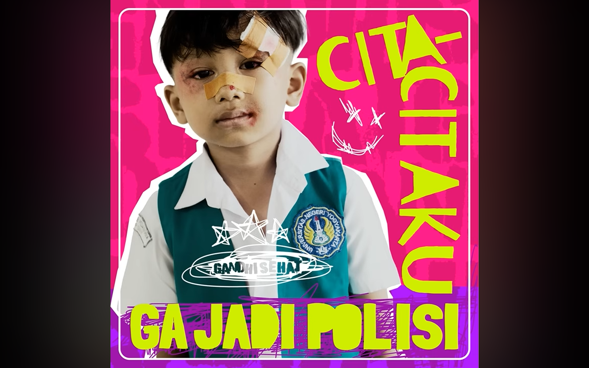 Poster album Gandhi Sehat berjudul cita cita ku (ga jadi polisi) yang tiba-tiba ditarik dari peredaran (istimewa)