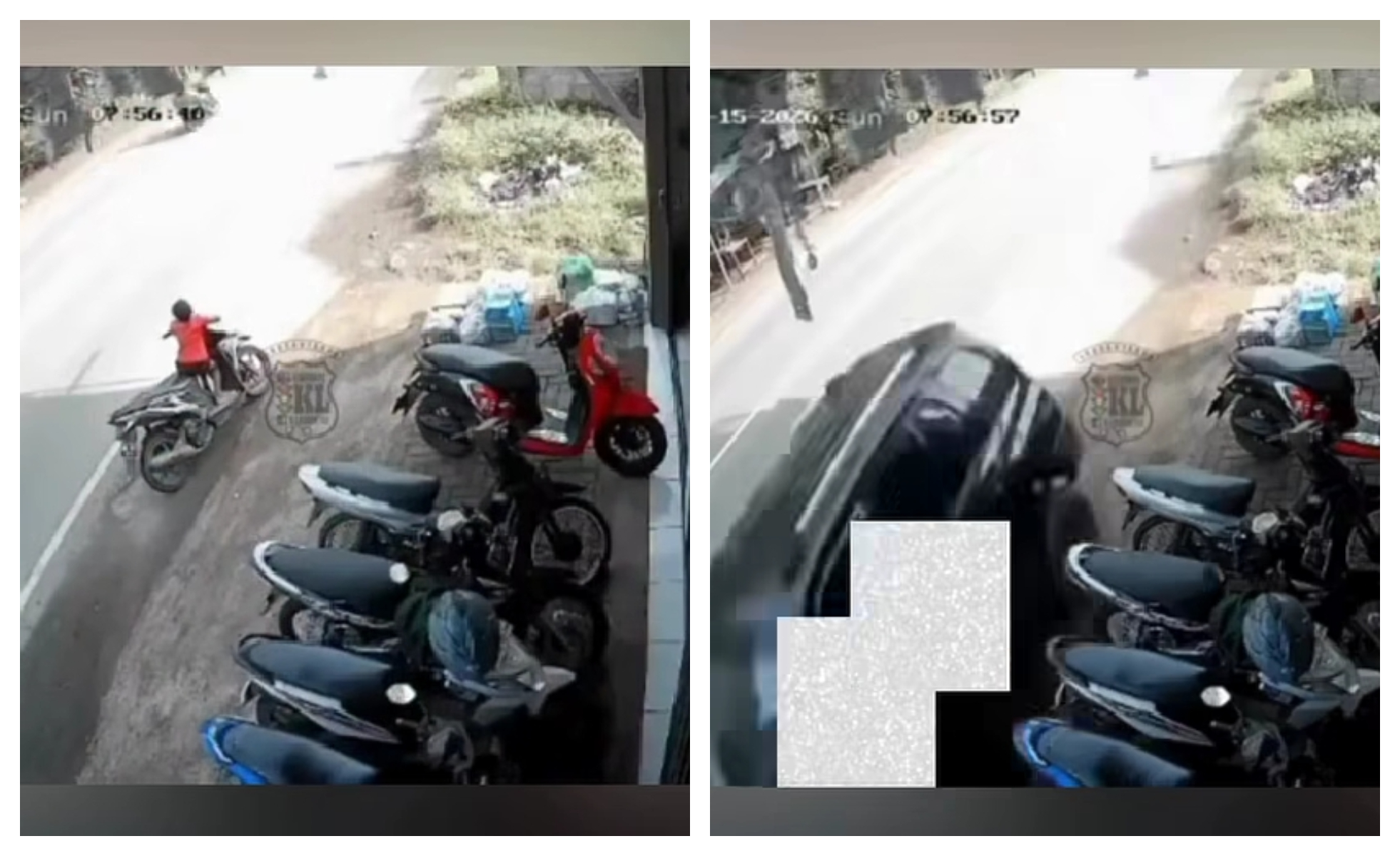 Tangkapan layar video viral seorang anak diseruduk mobil di depan toko (IG: Jawa Pos)