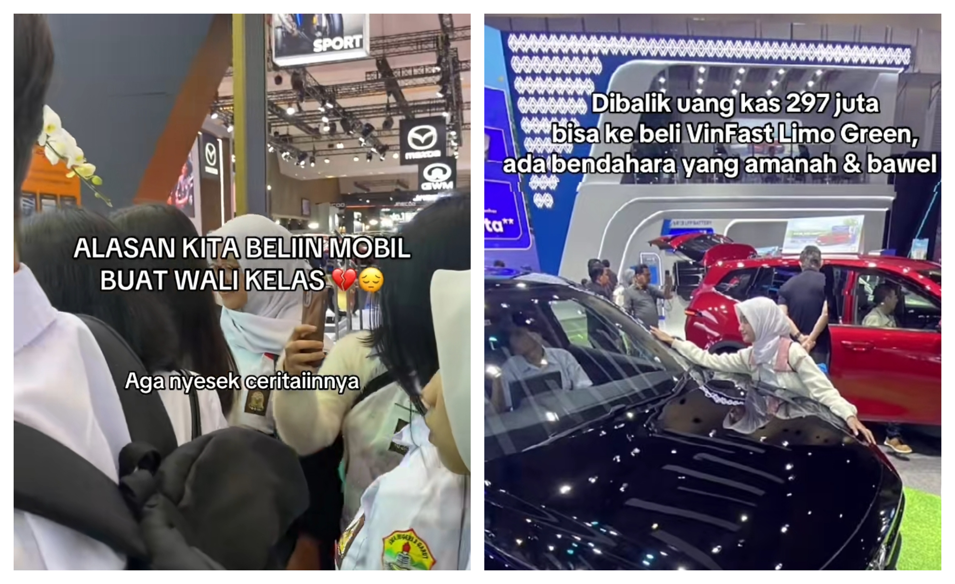 Tangkapan layar siswa membeli mobil untuk walikelas (TikTok @anannaya)