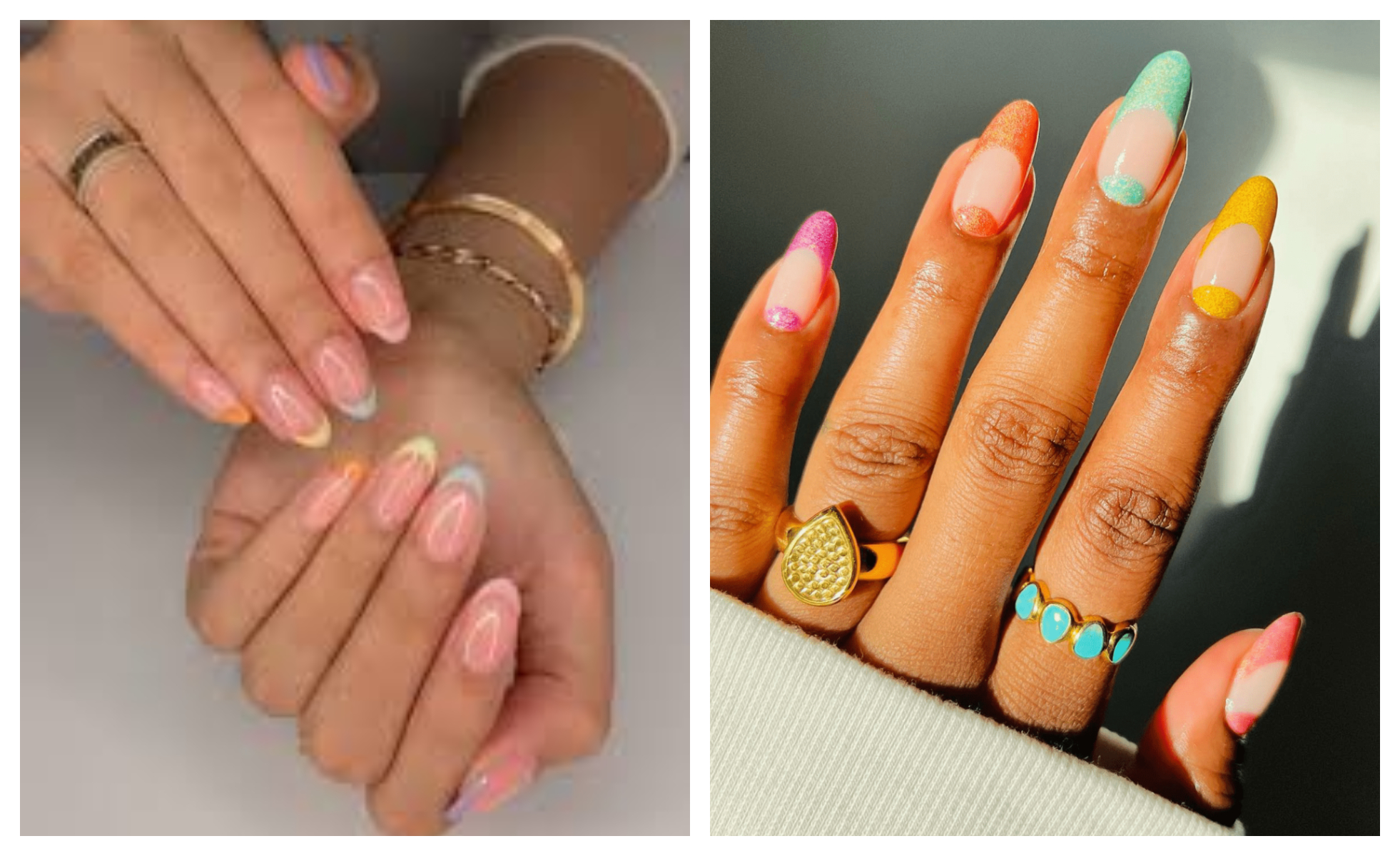 Ilustrasi nail art French Remix dan Negative Space (Instagram: Byrdie)