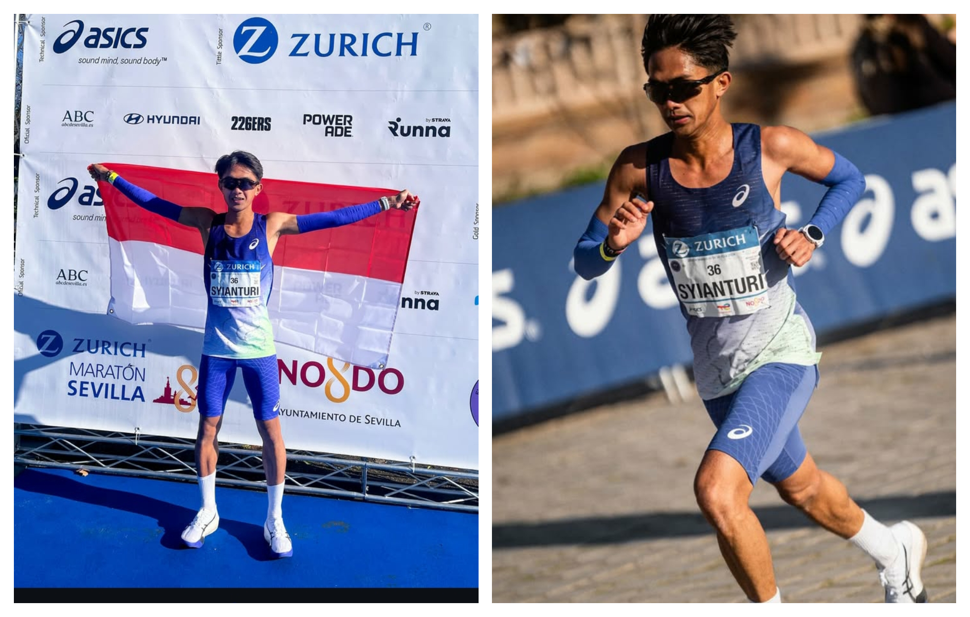 Tangkapan layar foto Robi Syianturi mencetak prestasi di ajang Zurich Marat&oacute;n Sevilla. (Instagram: @robi_syianturi)