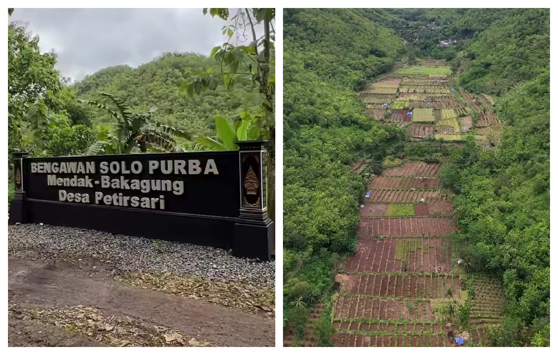 Potret Dusun Mendak, Kecamatan Pracimantoro, Wonogiri yang dulunya sungai Bengawan Solo. (Instagram: @akakyanti.id)