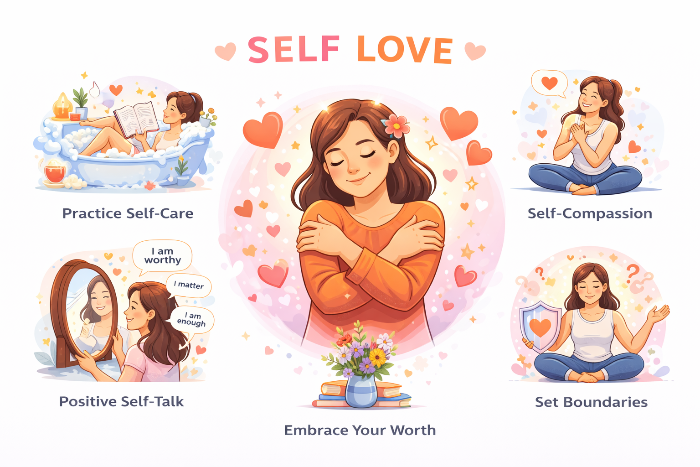 Ilustrasi selflove (Mat/AI)