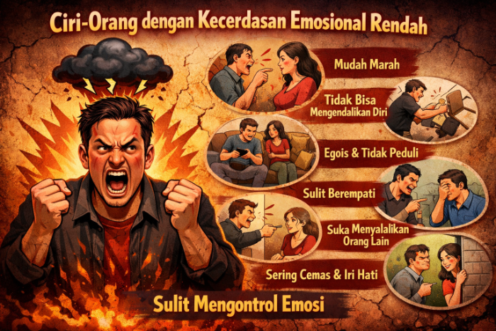 lustrasi orang dengan kecerdasan emosional yang rendah (Mat/AI)