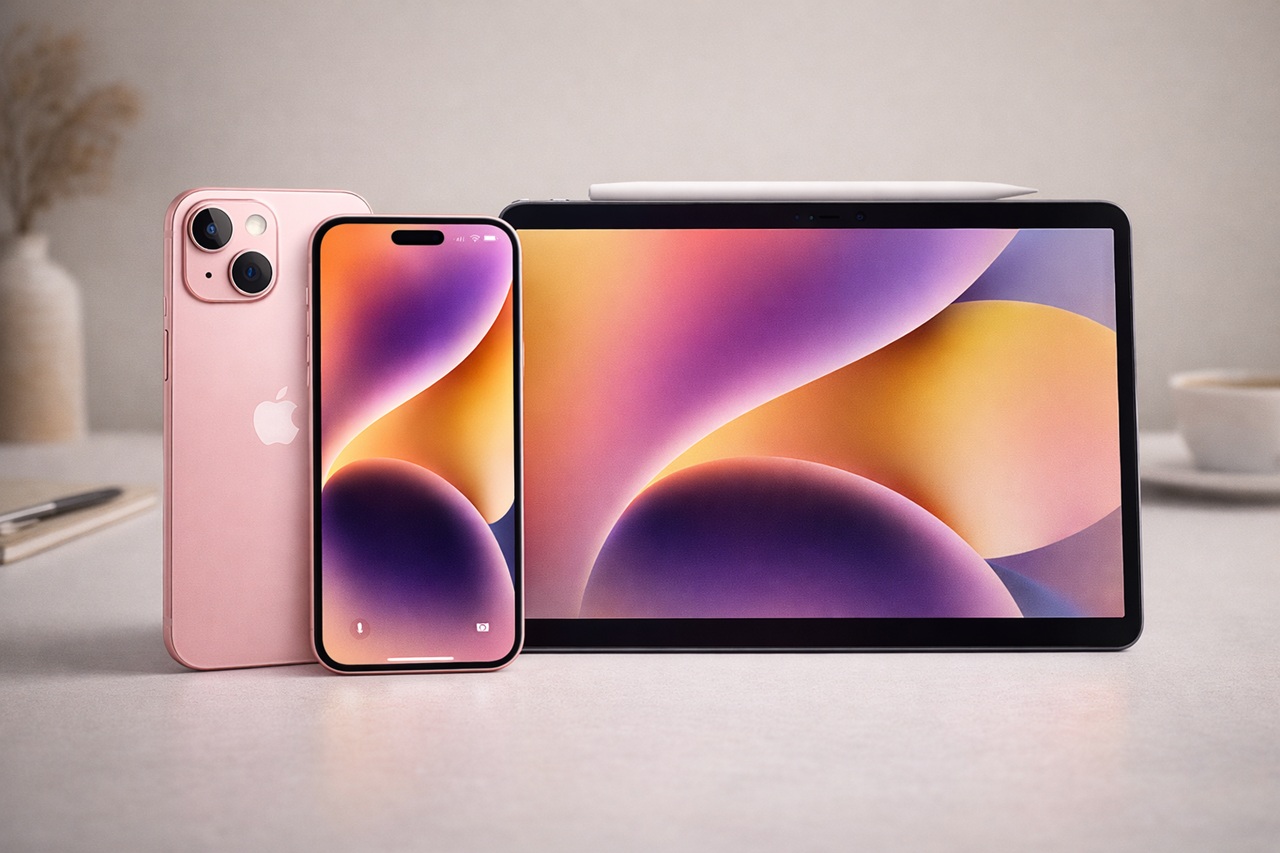 Kombinasi iPhone 17e dan iPad Air M4 menawarkan teknologi prosesor 3 nanometer tercepat yang siap mendukung produktivitas harian kamu. (RIFKI/AI)