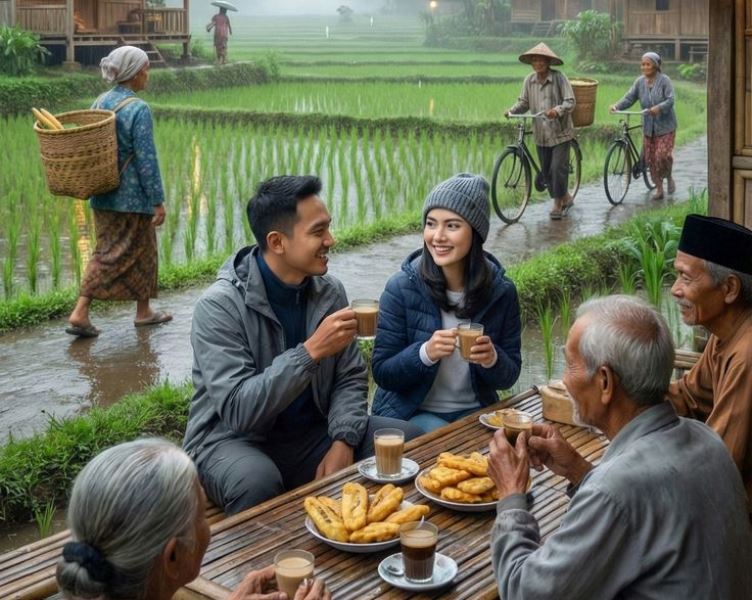 Ilustrasi menemukan pacar di warung dekat sawah. (Riefs-pinterest)