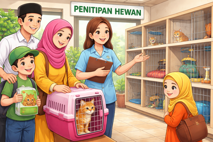 Memilih tempat penitipan hewan saat mudik (AI)
