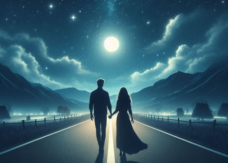 Ilustrasi malam yang tenang. (animated wallpapers-pinterest)