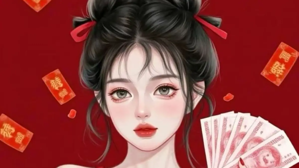 Ilustrasi cewek banyak uang. (Cocio-pinterest)