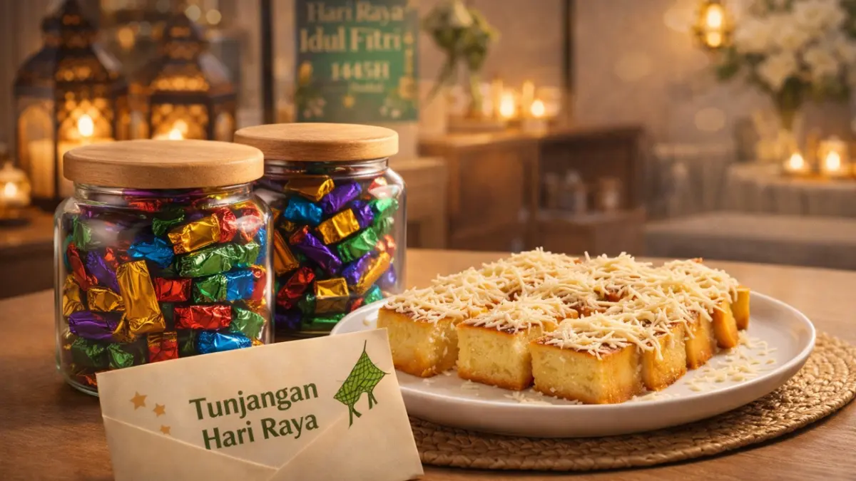 Kehadiran Proll Tape dan Suwar-suwir di meja tamu menjadi ciri khas silaturahmi yang hangat bagi kamu saat berlebaran di Jember. (RIFKI/AI)