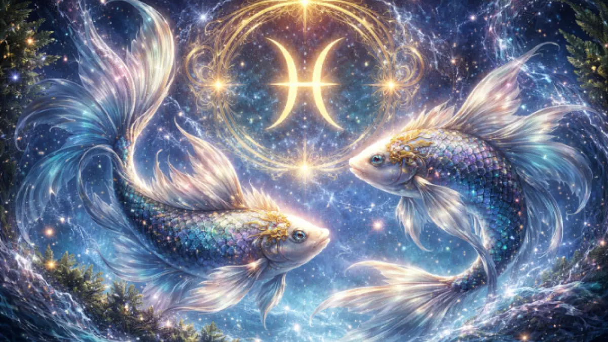 Ilustrasi simbol zodiak Pisces (AI)