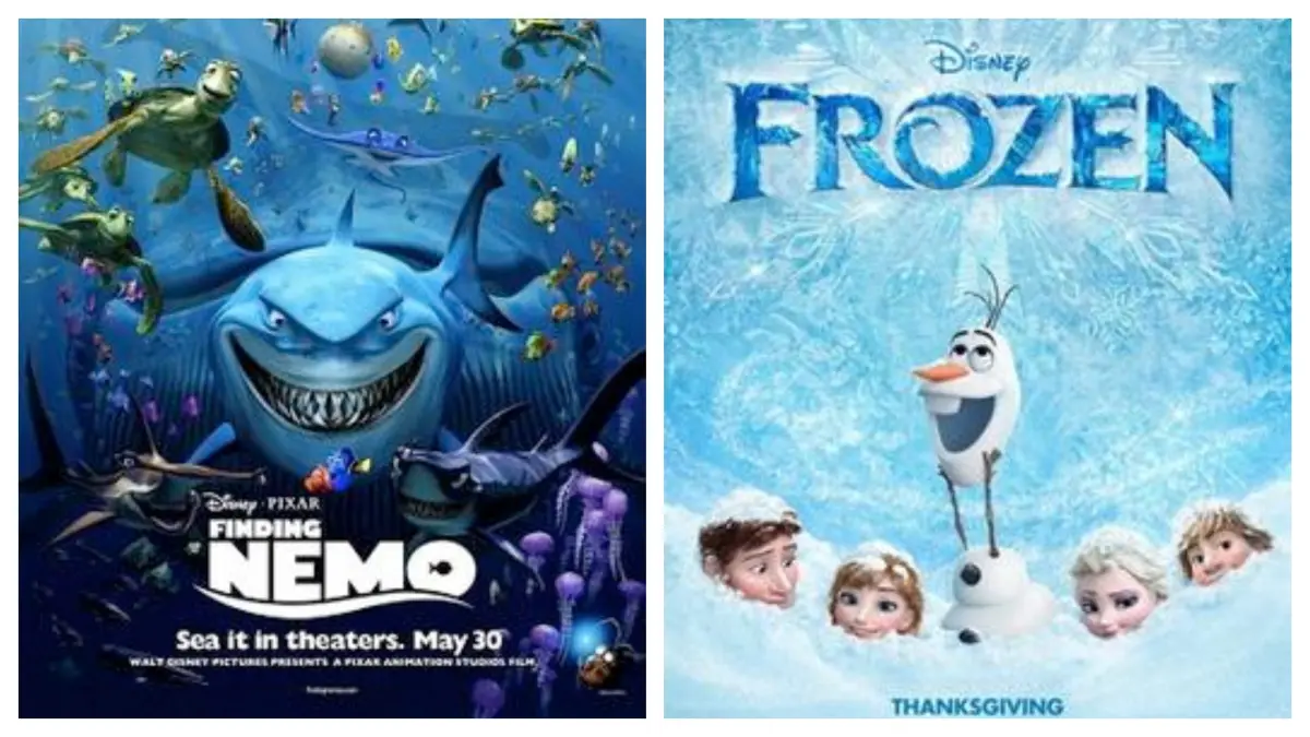 Poster film Finding Nemo dan Frozen (Wikipedia)