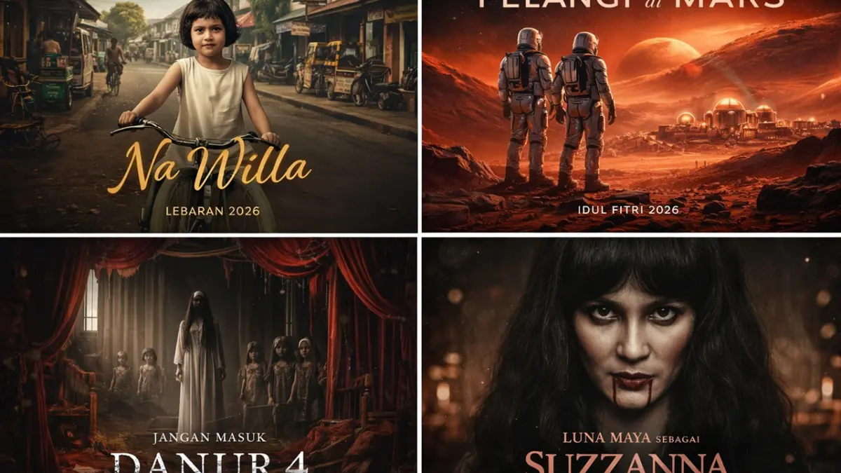 Beragam genre film Indonesia siap menemani waktu libur Lebaran kamu, mulai dari petualangan ruang angkasa hingga kisah horor penutup yang melegenda. (RIFKI/AI)