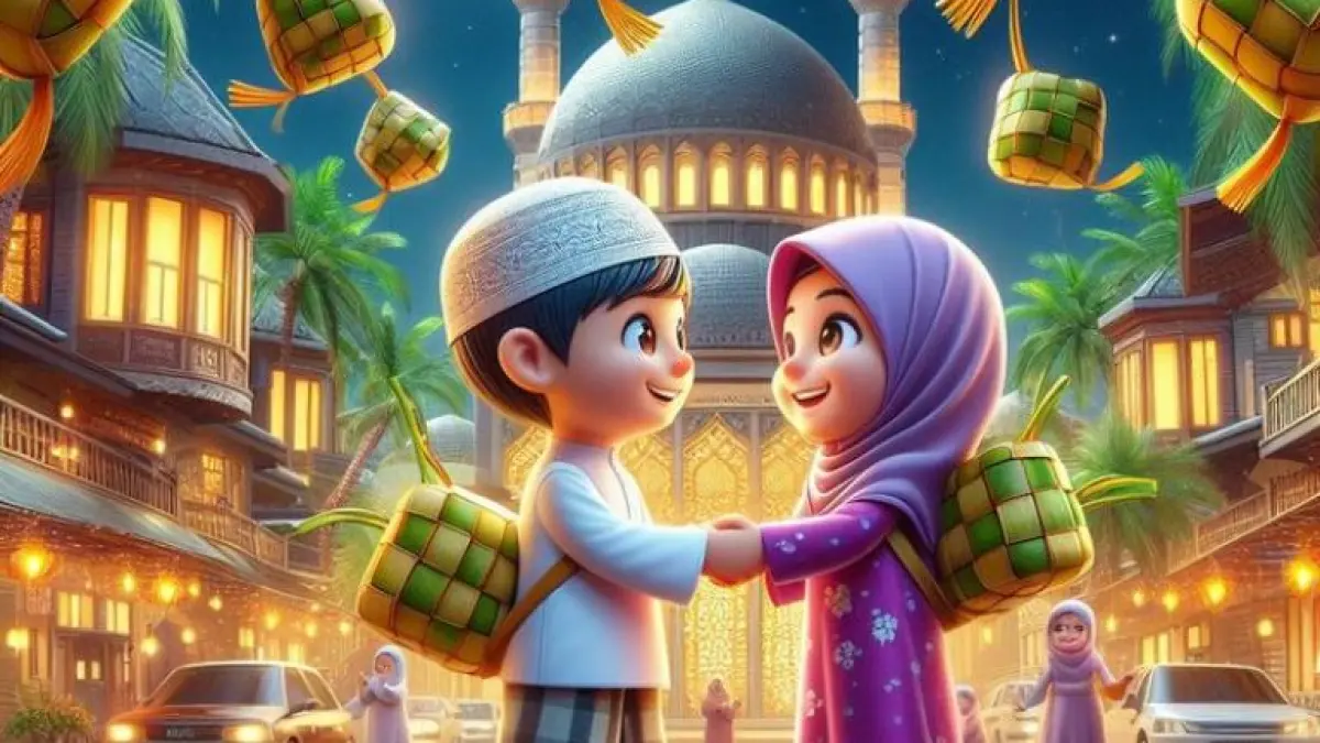 Ilustrasi hari raya idul fitri. (afifa art-pinterest)