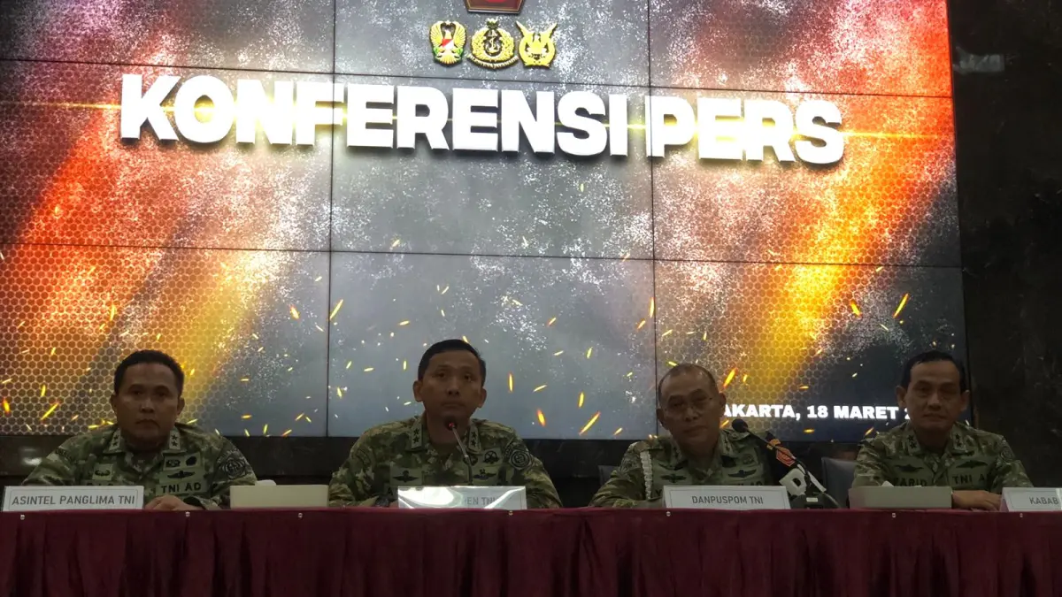 Komandan Puspom (Danpuspom) TNI, Mayjen Yusri Nuryanto saat jumpa pers di Mabes TNI.(istimewa)