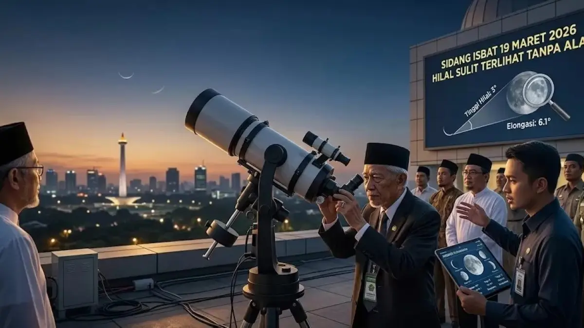 Posisi hilal terbaru menjadi salah satu bahan dalam sidang isbat hari ini untuk menetapkan awal Lebaran 2026. (Foto-radarbali-Istimewa)