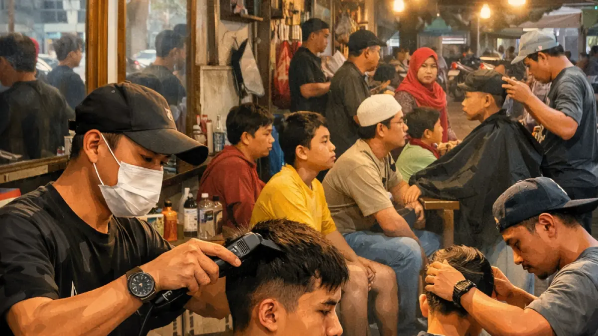 Ilustrasi Kondisi Tukang Cukur di Jember