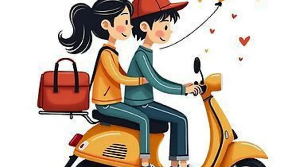 Ilustrasi naik sepeda motor. (Redbubble-pinterest)