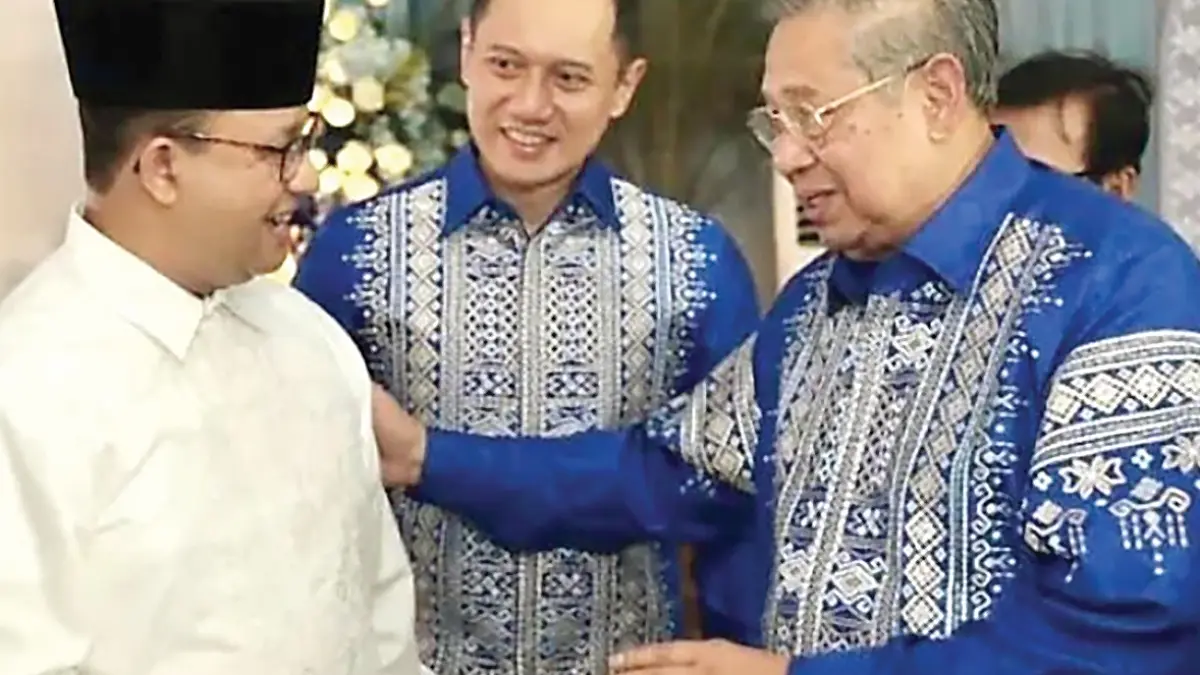 Anies Baswedan menghadiri open house bersama Susilo Bambang Yudhoyono di kediaman Ketua Umum Partai Demokrat Agus Harimurti Yudhoyono di Jakarta (22/4). (JAWAPOS.COM-ISTIMEWA)