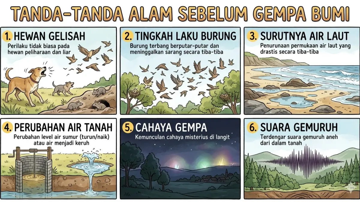Ilustradi tanda-tanda sebelum gempa bumi yang berpusat di Laut Maluku Utara. (nur hariri/ai/halojember)