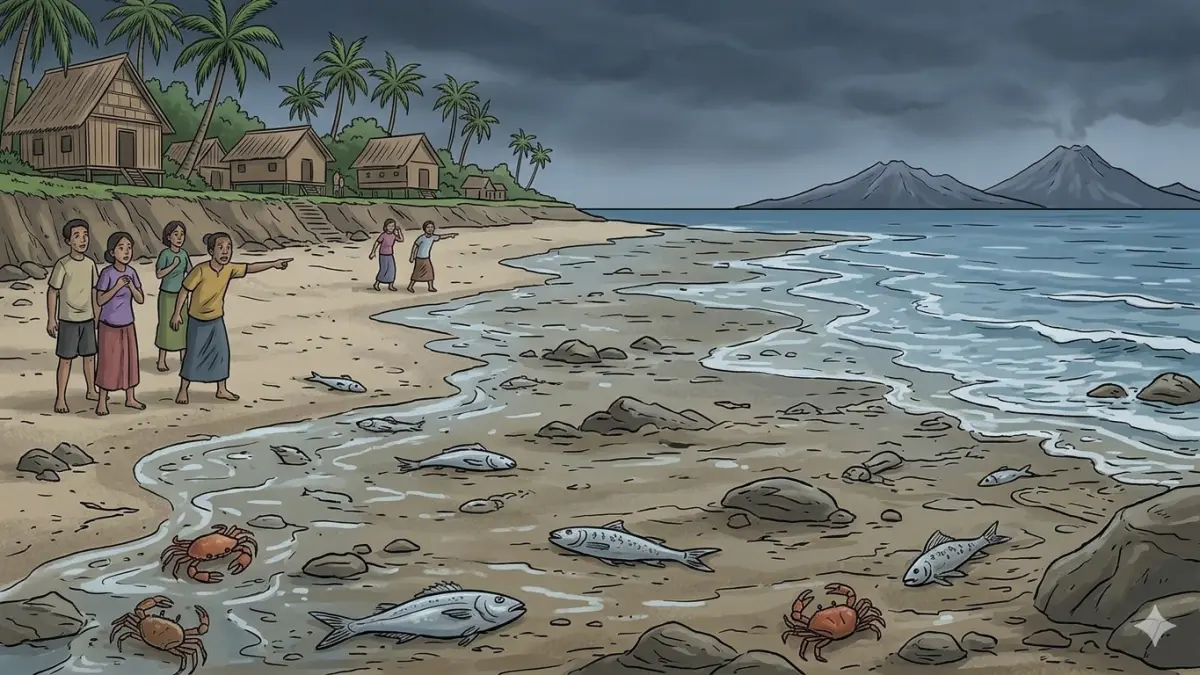 Ilustrasi ombak surut. (nur hariri/ai/halojember)