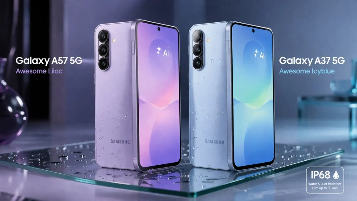 Samsung Galaxy A57 dan A37 5G kini hadir di Indonesia dengan teknologi Awesome Intelligence dan bodi tangguh bersertifikat IP68 untuk menemani segala aktivitas kamu. (RIFKI/AI)