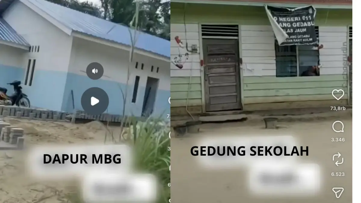 Perbandingan Antara Gedung Sekolah dan Dapur MBG