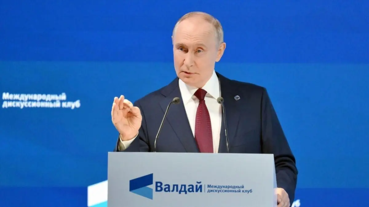 Russian president Vladimir Putin speaks at the main session of the Valdai Discussion Club held in Sochi, Russia on October 2nd, 2025Image bypicture alliance / Anadolu | Kremlin Press Service ©