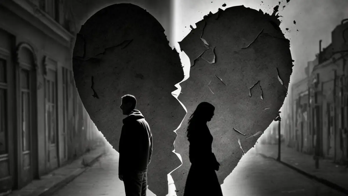 Ilustrasi cinta yang retak dan putus. (Brian Oakley-pinterest)