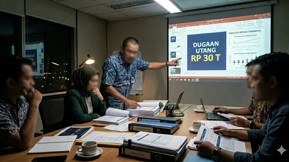 Ilustrasi dugaan utang Rp 30 T. (ai/nurhariri/halojember)