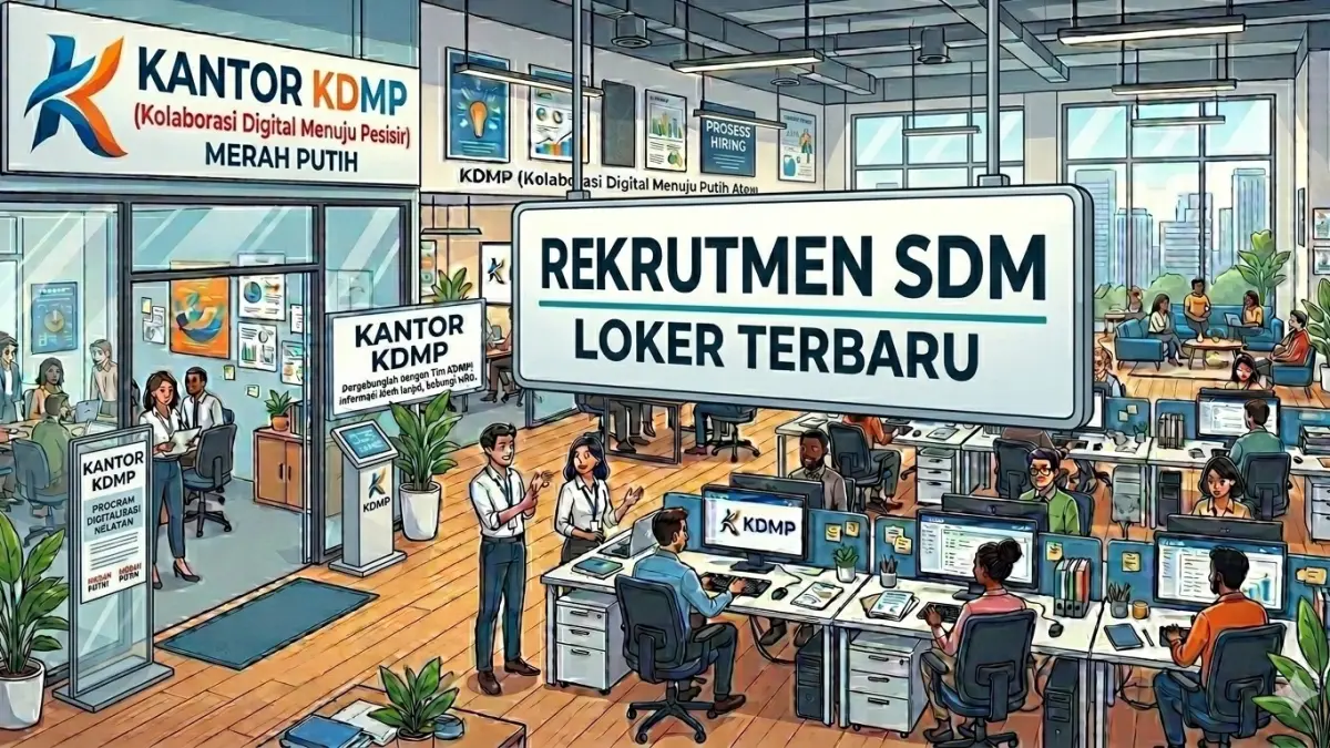 Ilustrasi kantor KDMP dan KNMP yang membukan lowongan kerja. (ai/nurhariri/halojember)