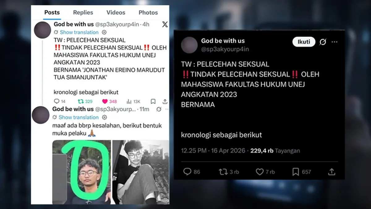 Pihak Satgas PPKS UNEJ tengah melakukan pendalaman terkait dugaan kasus pelecehan seksual yang viral di media sosial melibatkan oknum mahasiswa angkatan 2023. (x)