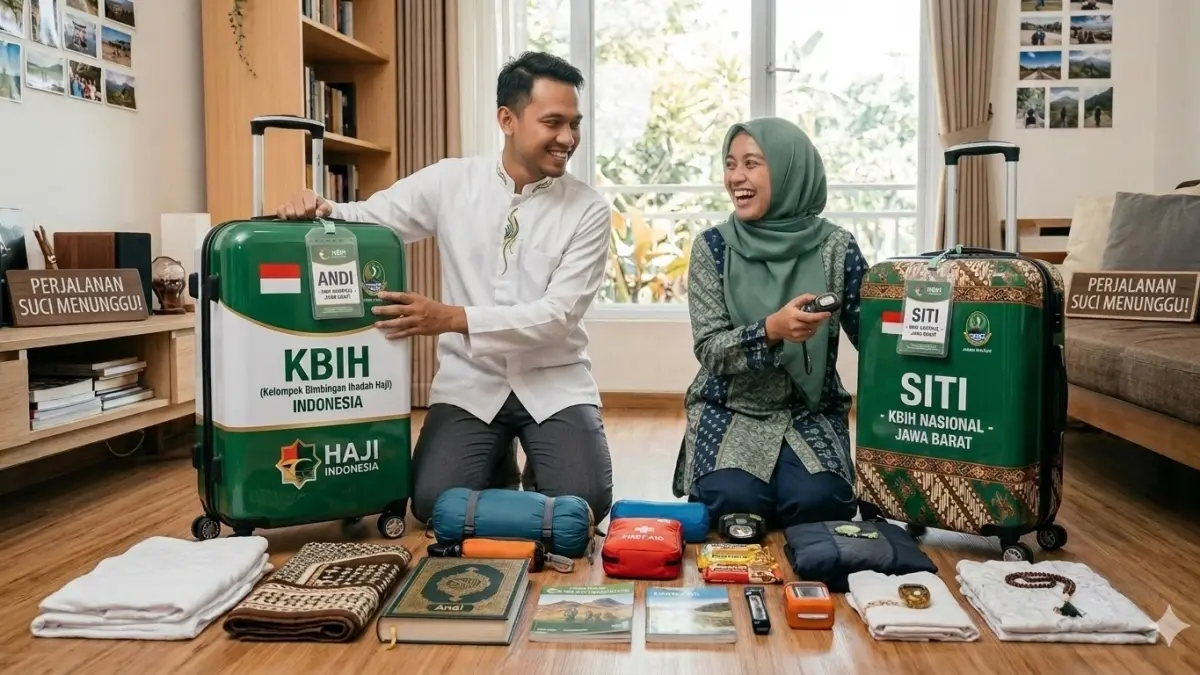 Pentingnya persiapan CJH perlu dilakukan agar nanti saat di Arab Saudi bisa beribadah dengan khusuk, seperti pada gambar ilustrasi persiapan di atas. (ai/nurhariri/radarjember)