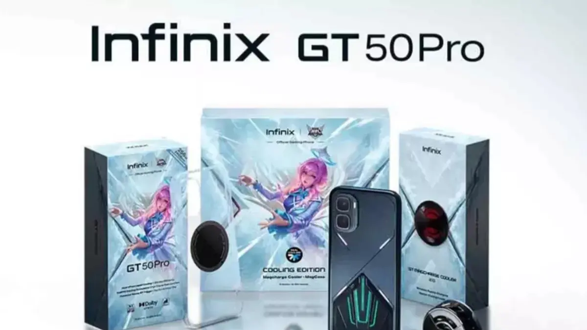 Infinix GT 50 Pro hadir dengan desain futuristik dan sistem pendingin canggih untuk menjamin pengalaman gaming kamu tetap stabil dan dingin meski digunakan dalam waktu lama buat kamu. (Infinix)