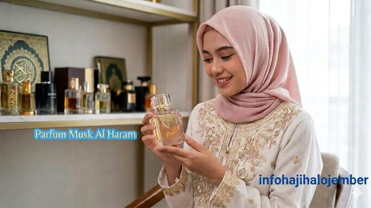 Parfum Musk Al Haram dengan wangi Masjidil Haram menjadi salah satu pilihan jemaah haji asal Jember, Malang, Surabaya, Bandung, Batam, hingga Jakarta dan Papua. (nurhariri/ai/halojember)