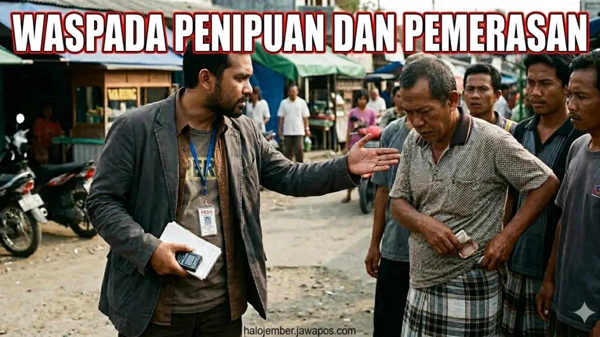 Gambar ilustrasi oknum ngaku dari radar untuk lakukan penipuan dan peras warga. (nurhariri/ai/halojember)