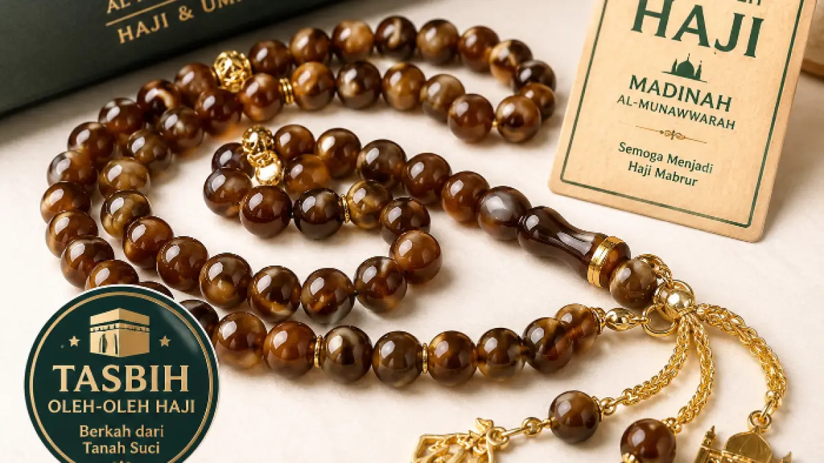 Tasbih untuk oleh-oleh haji (AI/halojember)