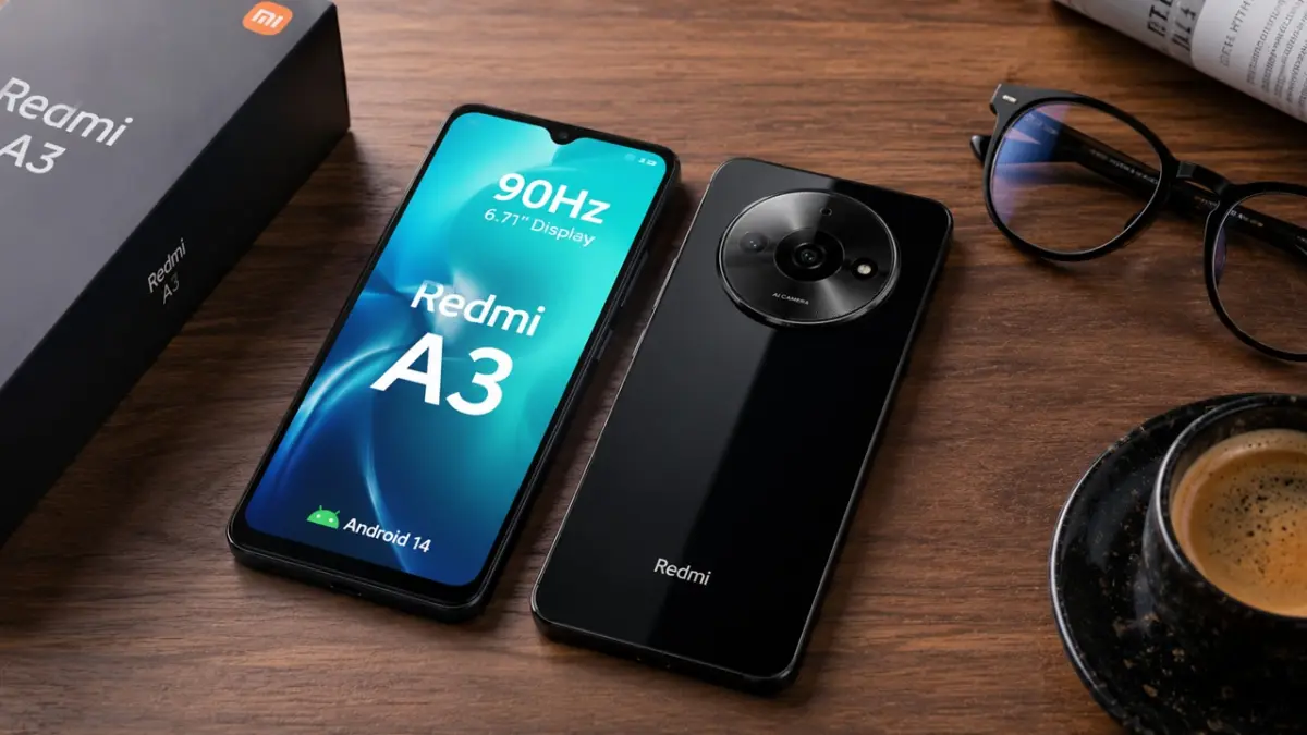 Redmi A3 hadir sebagai pilihan HP entry-level paling stylish di tahun 2026 dengan harga 1 jutaan yang menawarkan desain material premium dan layar 90Hz yang mulus. (ai/rifki/halojember)