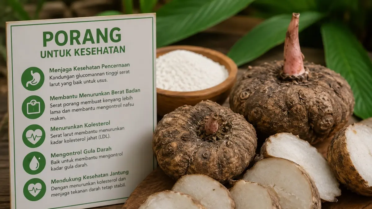 Gambar porang yang kini jadi trend makanan rendah Karbo tahun 2026. (brilian abdillah/ai/halojember)