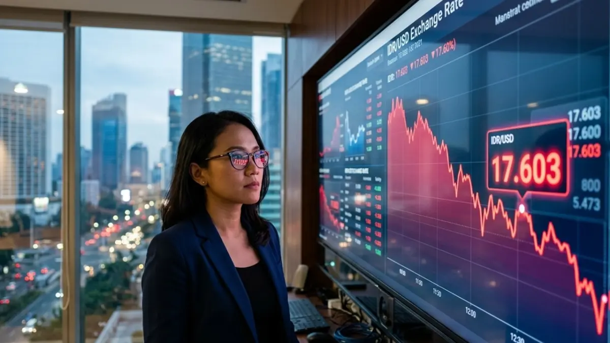 Nilai tukar rupiah secara organik menembus level psikologis Rp 17.600 per dollar AS pada Jumat pagi, dipicu oleh lonjakan harga minyak dunia dan ketidakpastian geopolitik global. (ai/rifki/halojember)